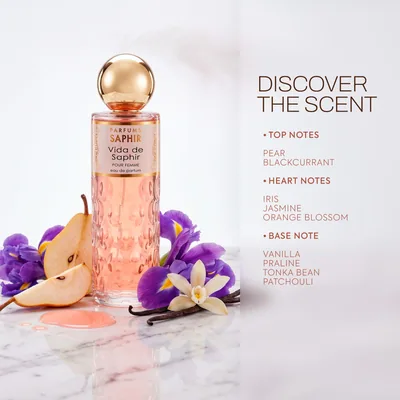 Parfums Saphir Vida - Eau de Parfum con atomizador para mujer - 200 ml, perfume — foto 2