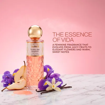 Parfums Saphir Vida - Eau de Parfum con atomizador para mujer - 200 ml, perfume — foto 3